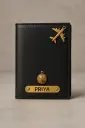 Personalized Leather Passport Cover – Custom Name & Travel Charms