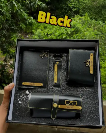 4in1 men set | Executive Men's Combo | Wallet + Sunglass holder + Keychain + Passport Cover
